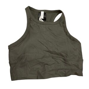 Lululemon NWOT Blissful Bend Tank Top Army Green nulu size 10 with pads